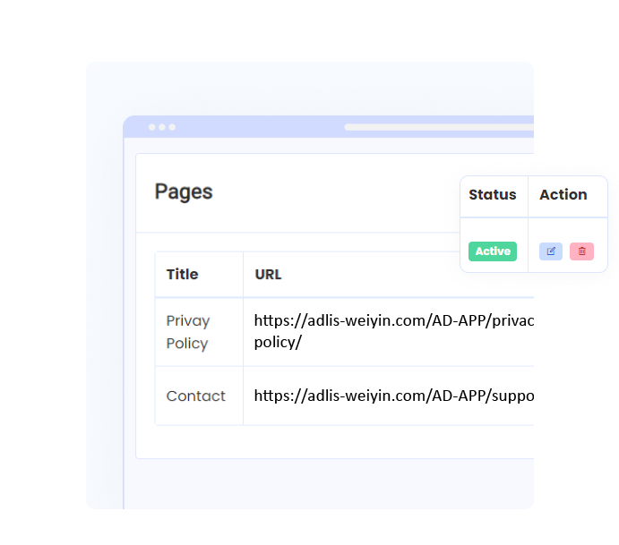 Page Management Using AD-App Dev's Admin Panel