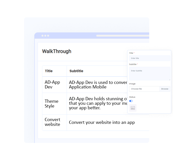 Create engaging app walkthroughs using AD-App Dev's Admin panel